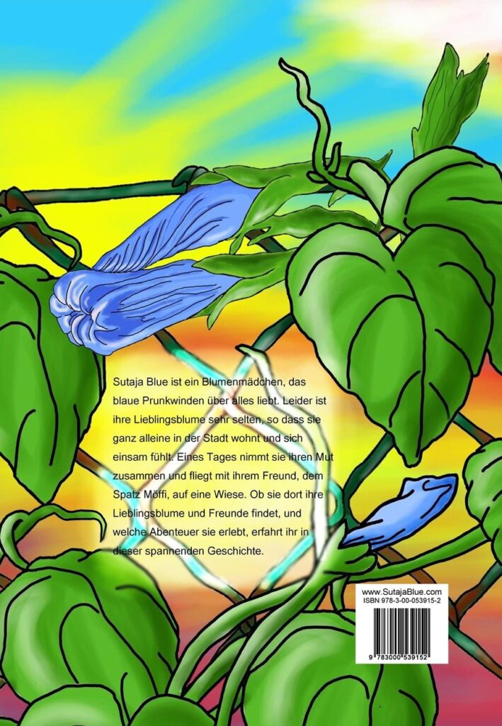 Klappentext zum Kinderbuch Das Blumenmädchen Sutaja Blue Band 1